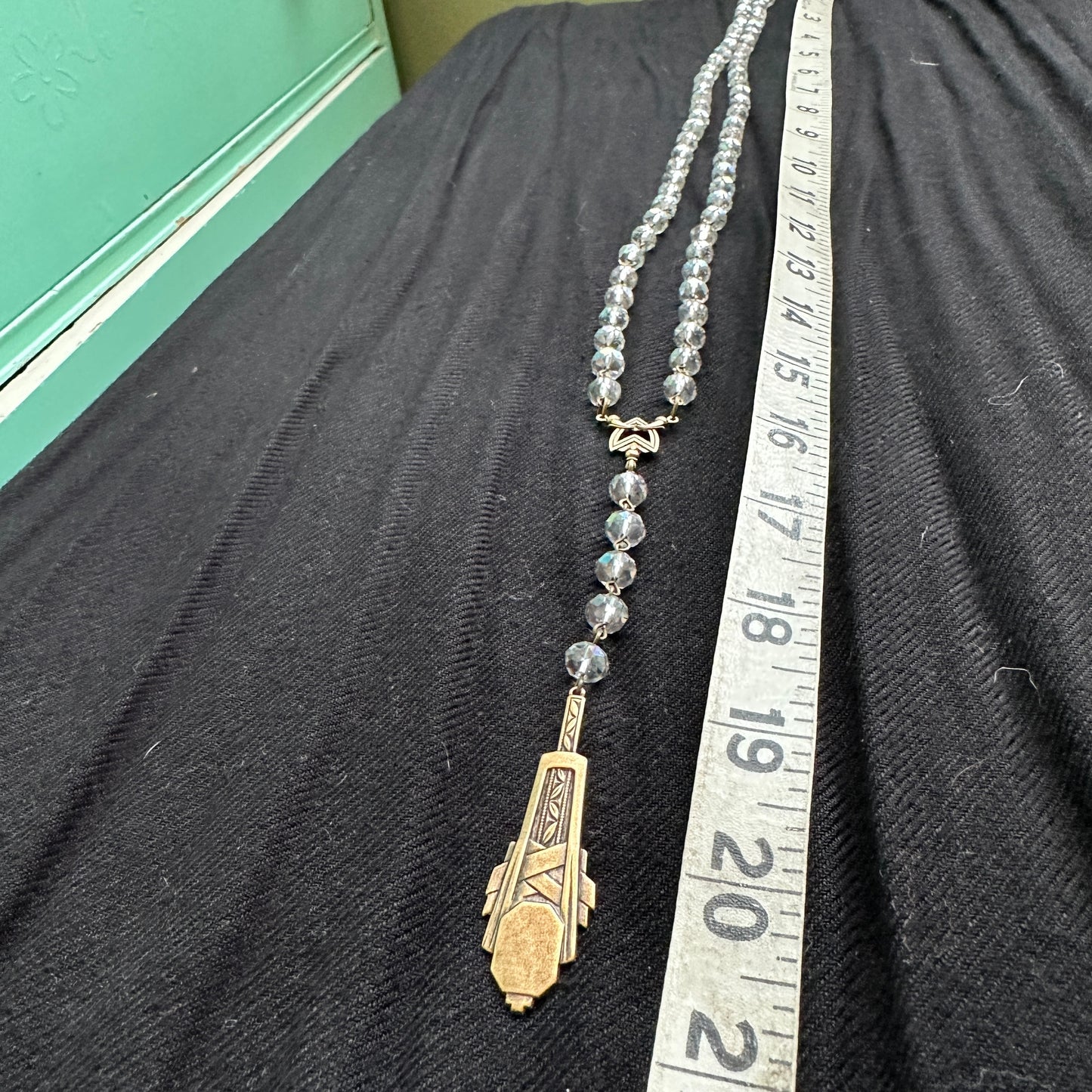 "Faintly Blue" Boho Beaded Chain Necklace