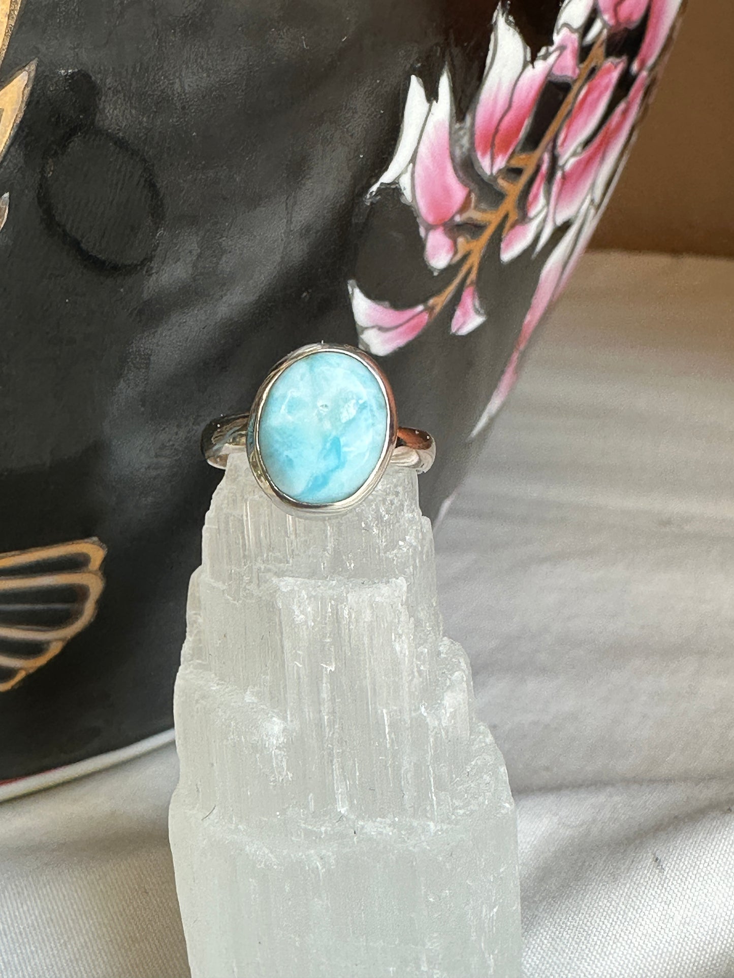 *Small Oval Larimar Ring