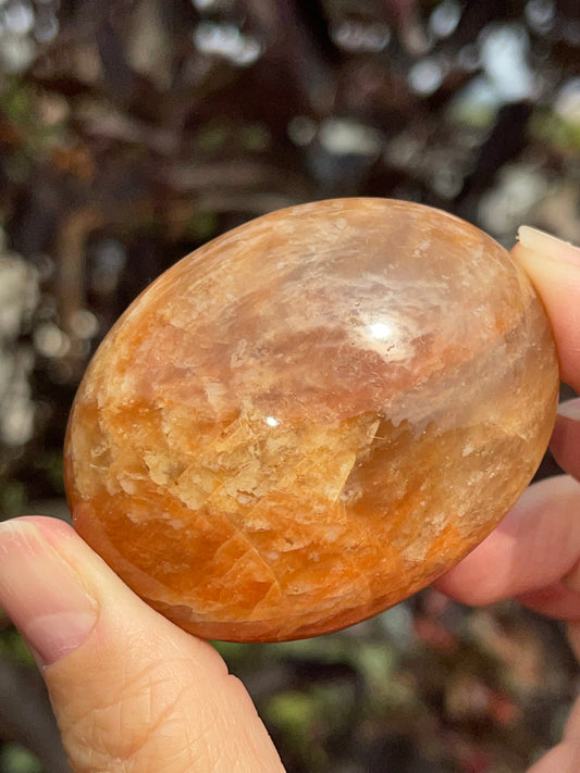 Peach Moonstone Palm Stone #4