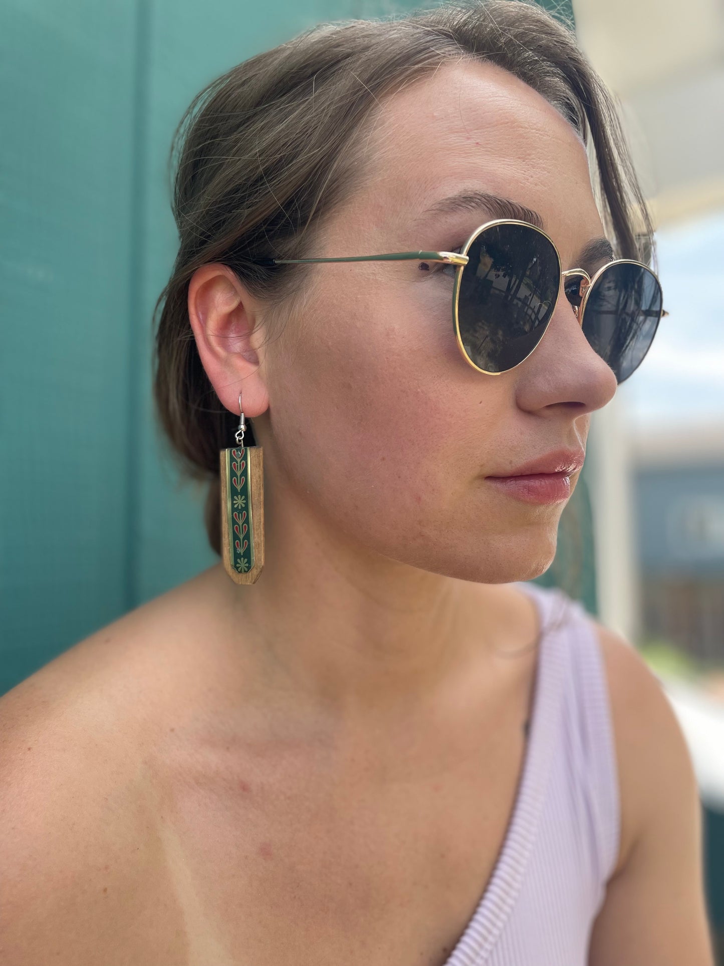 Tin and Wood Earrings