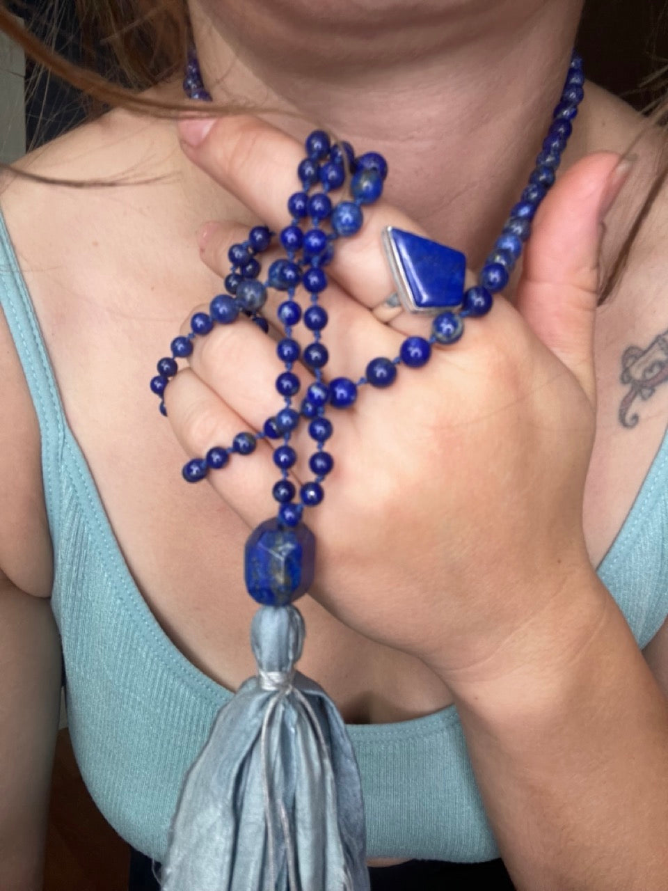 Blue Lapis Lazuli Beaded Necklace