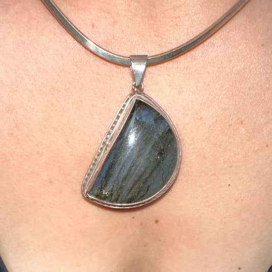 Labradorite and Silver Pendant (chain/necklace not included)