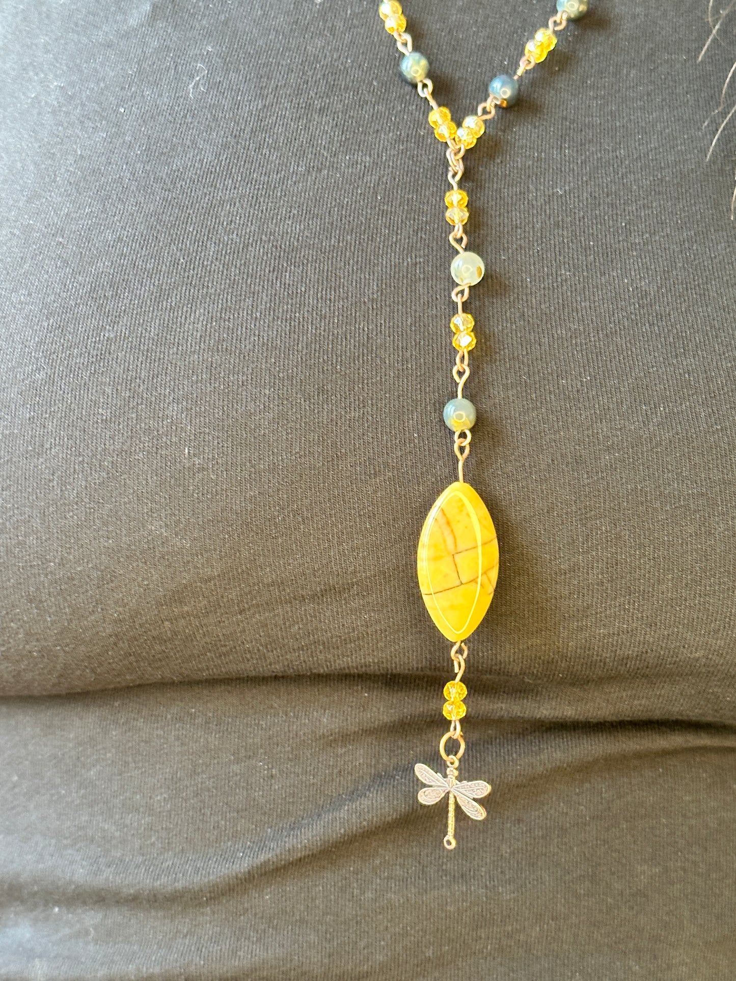 "Golden Tiger's Eye" Boho Beaded Chain Necklace